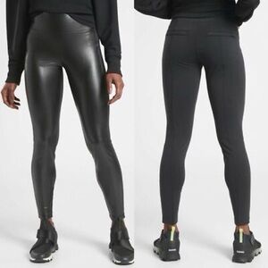 ATHLETA Delancey Shine Tight Legging High Rise Full Length 28.5” in Black Size L